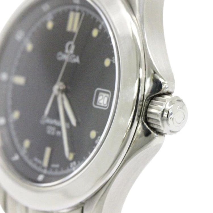 Pre Owned Omega Black Stainless Steel Seamaster Men's Wristwatch 36MM