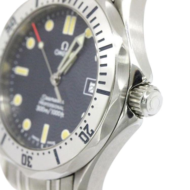 Pre Owned Omega Blue Stainless Steel Seamaster Men's Wristwatch 36MM