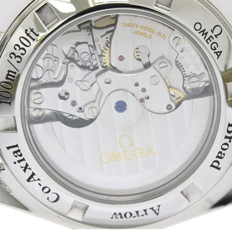 Pre Owned Omega Brown 18K Gold and Stainless Steel Speedmaster Broad Arrow Men's Wristwatch 42MM