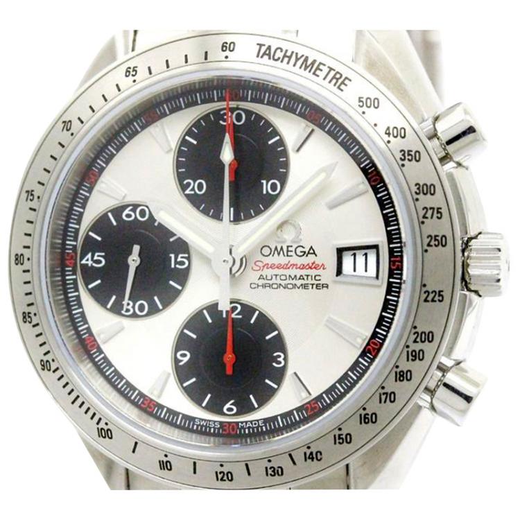 Pre Owned Omega Silver Stainless Steel Speedmaster Men's Wristwatch 39MM