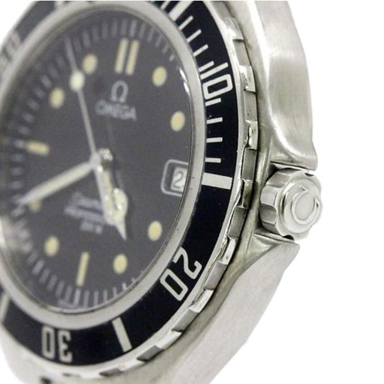 مملوكة مسبقًا Omega Black Stainless Steel Seamaster Professional Men's Wristwatch 38MM
