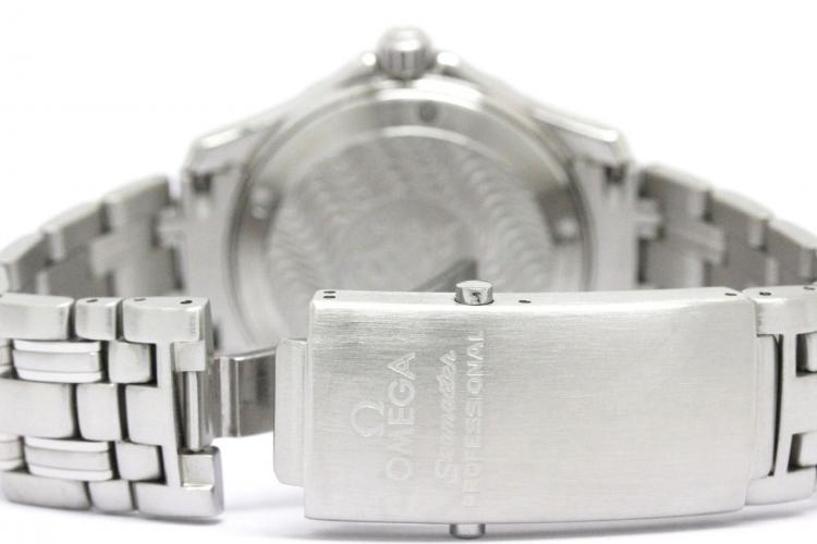 Pre Owned Omega Navy Blue Stainless Steel Seamaster Professional Men's Wristwatch 36MM
