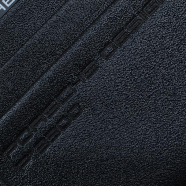 Pre Owned Porsche Design Black Logo Embossed Leather Bi-fold Wallet