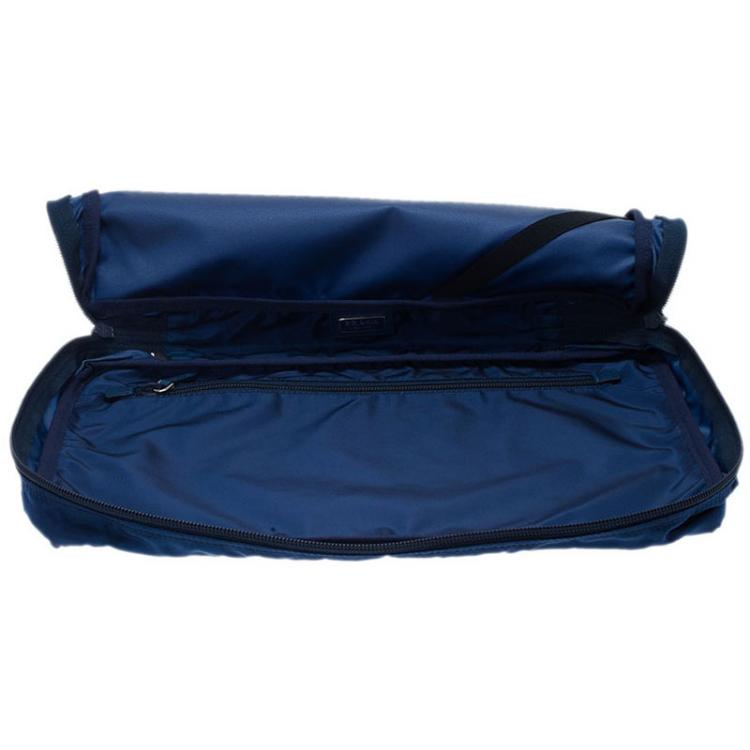 Pre Owned Prada Blue Nylon Laptop Case