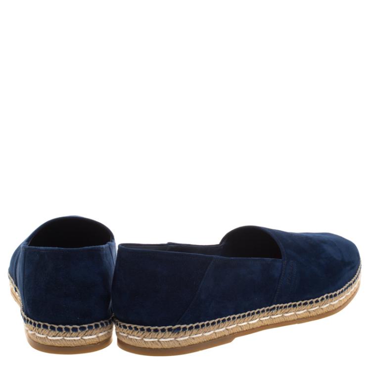 مملوكة مسبقًا Prada Ultramarine Blue Suede Espadrille Loafers Size 43