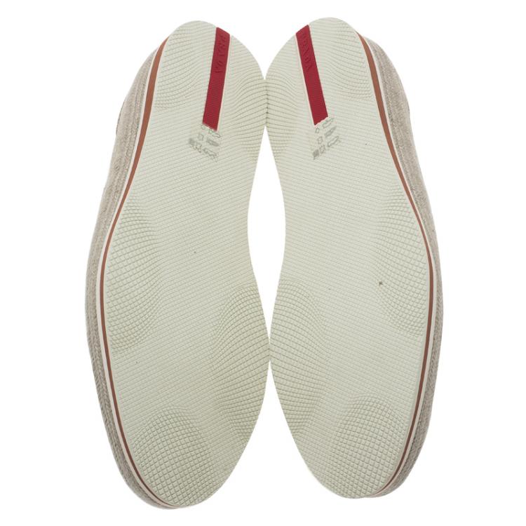 مملوكة مسبقًا Prada Sport Brown Suede Espadrille Sneakers Size 41.5