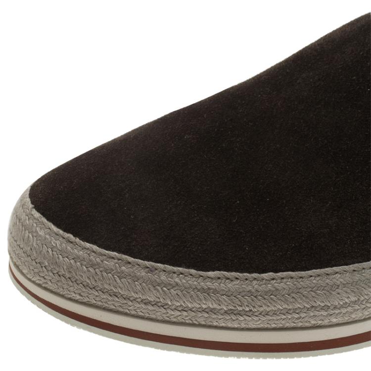 مملوكة مسبقًا Prada Sport Brown Suede Espadrille Sneakers Size 41.5