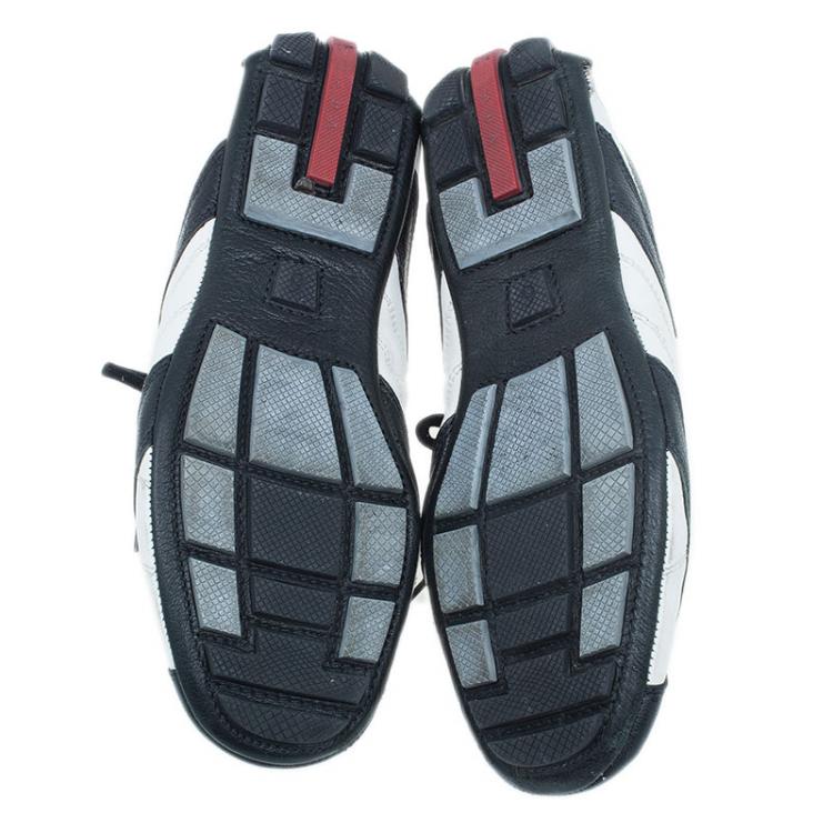 Pre Owned Prada Sport White and Black Leather Sneakers Size 40 