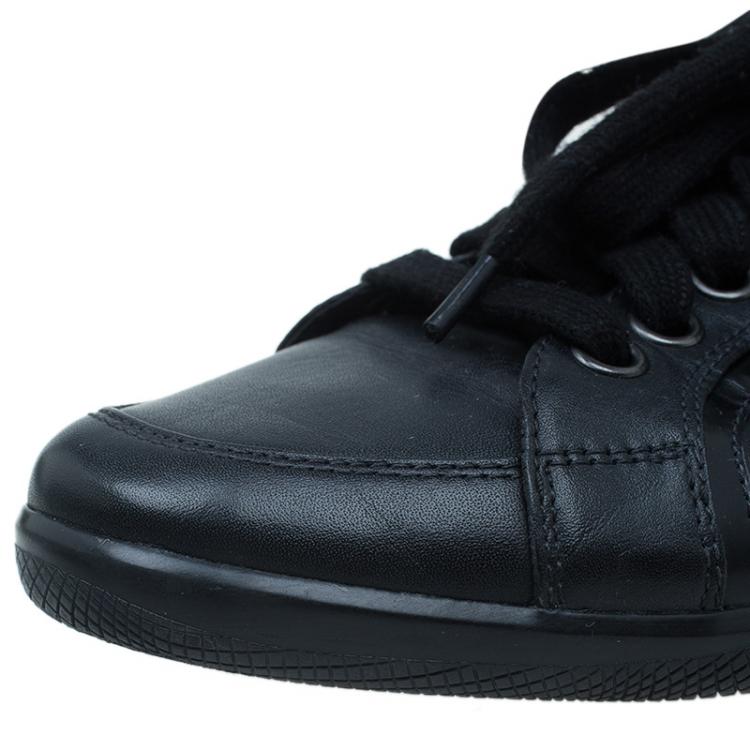 Pre Owned Prada Sport Black Leather Lace up Sneakers Size 41