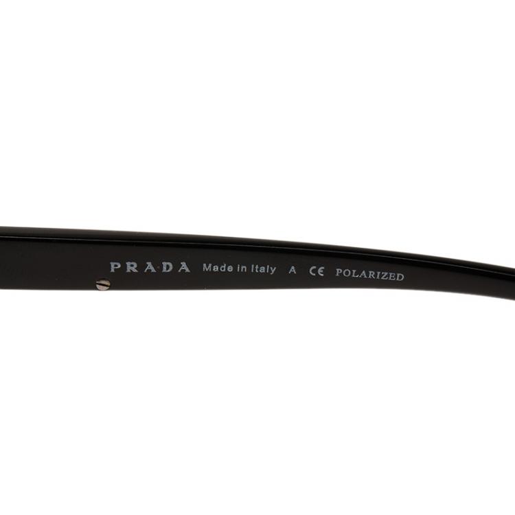Pre Owned Prada SPR 52P Silver Tone Polarized Sunglasses