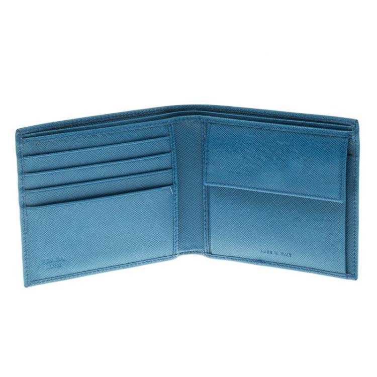 Prada Blue Saffiano Leather Bifold Wallet Prada | The Luxury Closet