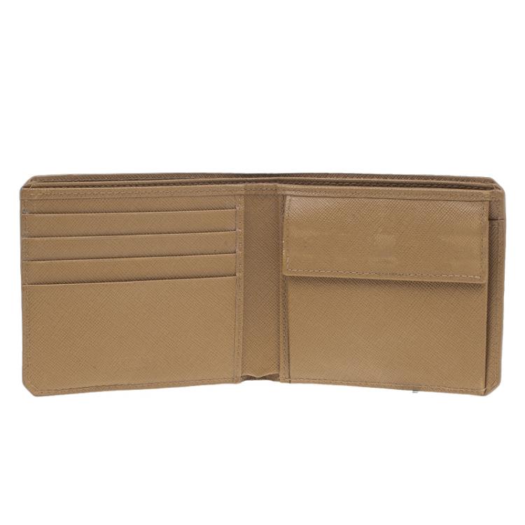 Prada Saffiano leather camel wallet