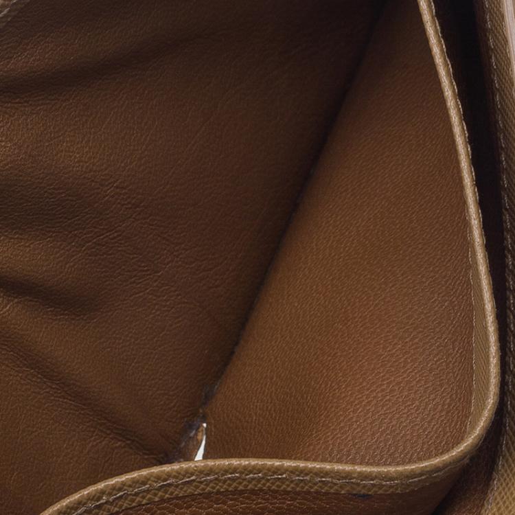 Pre Owned Prada Camel American Saffiano Bi-Fold Corner Wallet