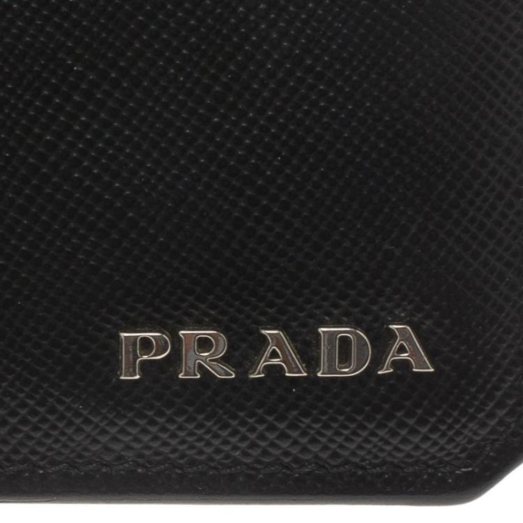 Pre Owned Prada Black Saffiano Leather Bi-Fold Wallet