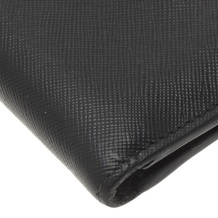 Pre Owned Prada Black Saffiano Leather Bi-Fold Wallet