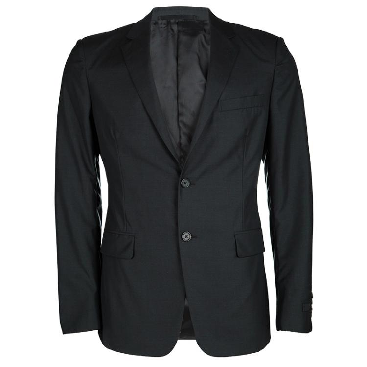 Pre Owned Prada Black Regular Fit Tailored Suit L
