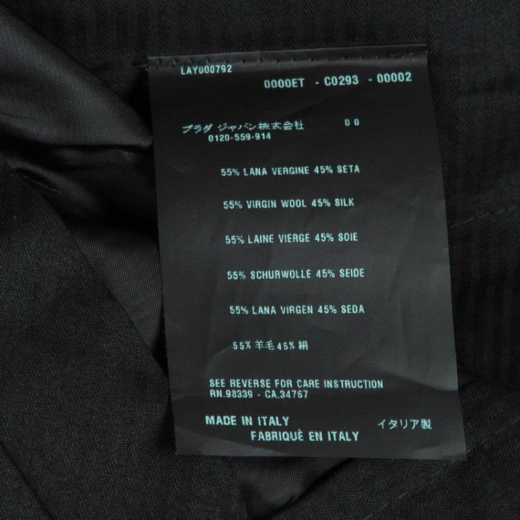 Pre Owned Prada Black Regular Fit Tailored Suit L