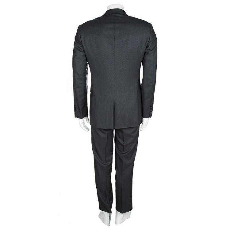Pre Owned Prada Grey Wool Regular Fit Suit M