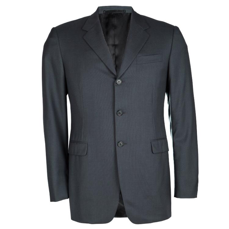 Pre Owned Prada Grey Wool Regular Fit Suit M