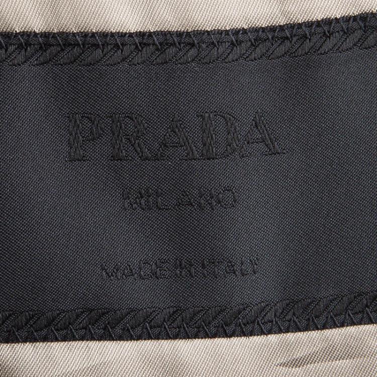 Pre Owned Prada Beige Velvet Notched Collar Regular Fit Blazer L