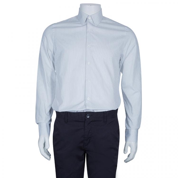 Pre Owned Prada Men's Monochrome Striped Shirt M