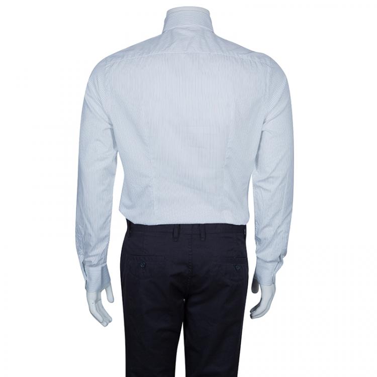 Pre Owned Prada Men's Monochrome Striped Shirt M