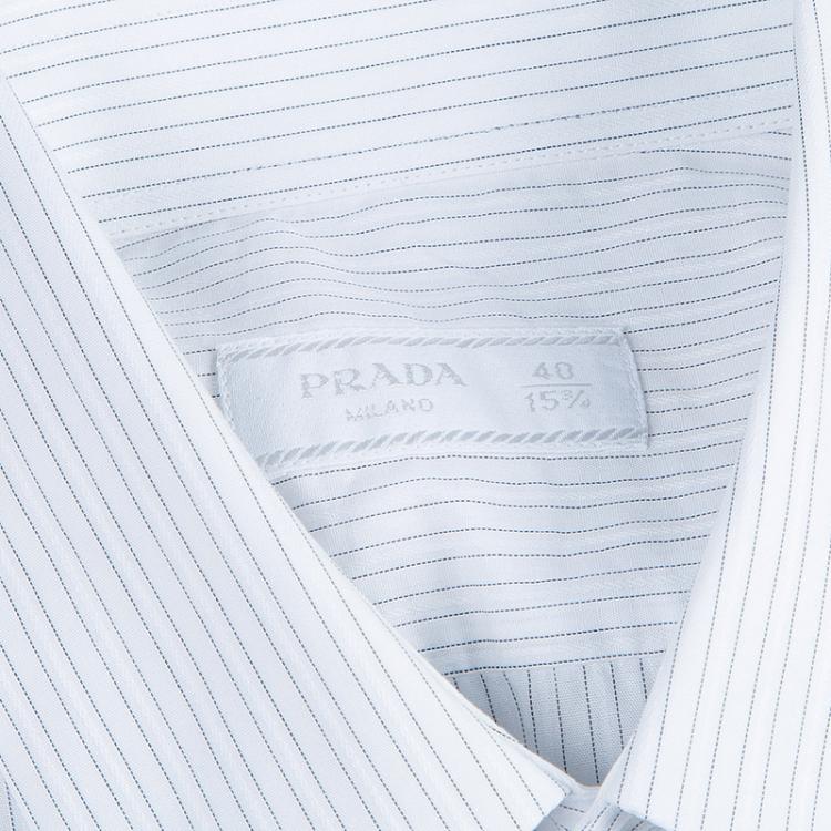 Pre Owned Prada Men's Monochrome Striped Shirt M