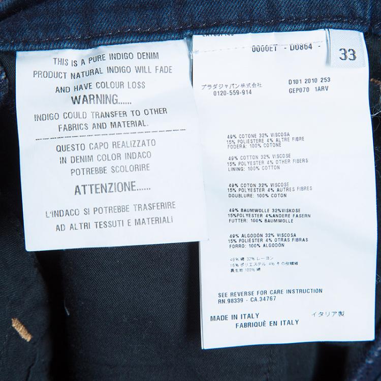 Pre Owned Prada Men's Dark Wash Tight Fit Jeans M