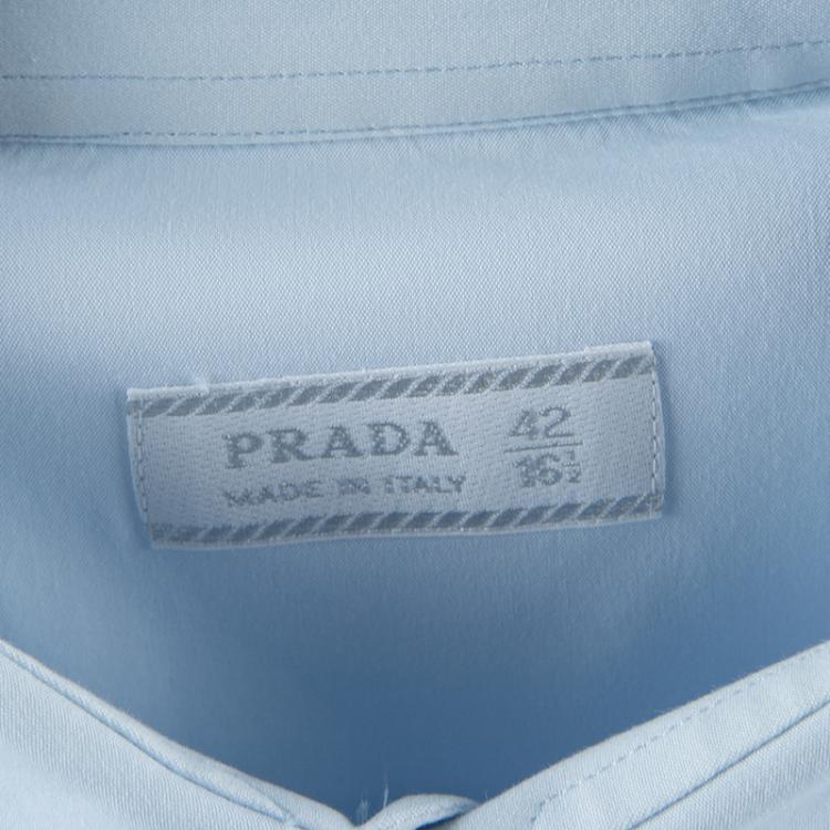 Pre Owned Prada Light Blue Long Sleeve Buttondown Shirt L