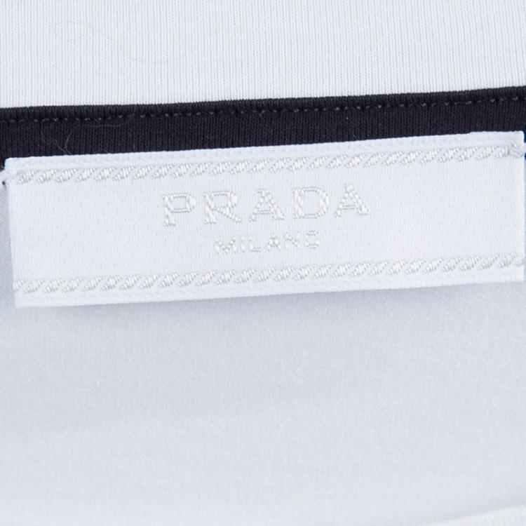 مملوكة مسبقًا Prada White Crewneck Short Sleeve T-Shirt XL