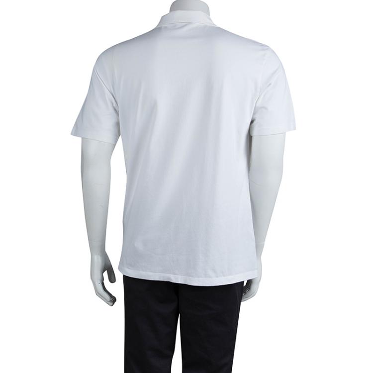 Pre Owned Prada White Cotton Jersey Polo T-Shirt XXXL