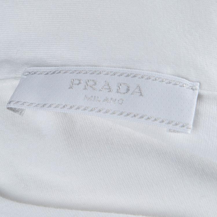 Pre Owned Prada White Cotton Jersey Polo T-Shirt XXXL