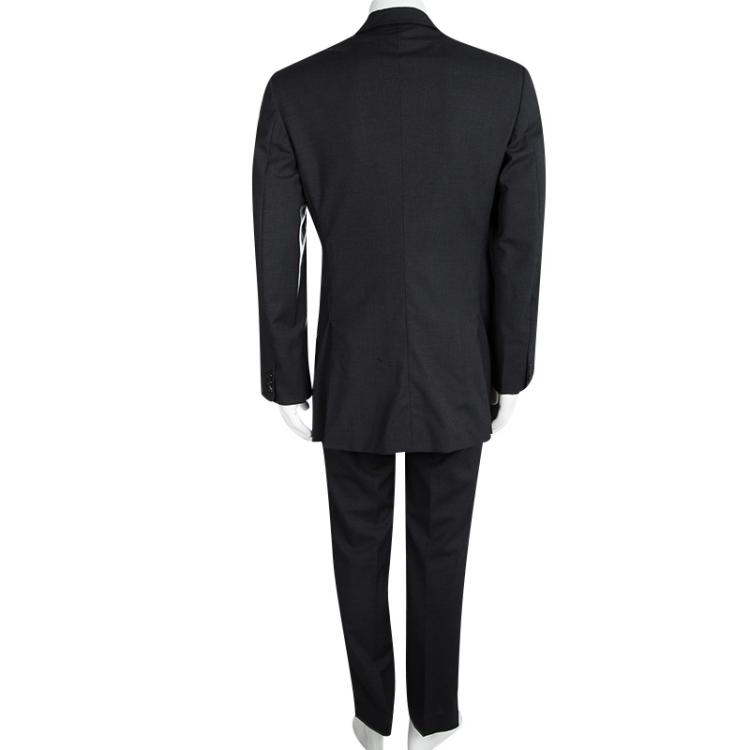 Pre Owned Prada Grey Wool Striped Regular Fit Suit XXL