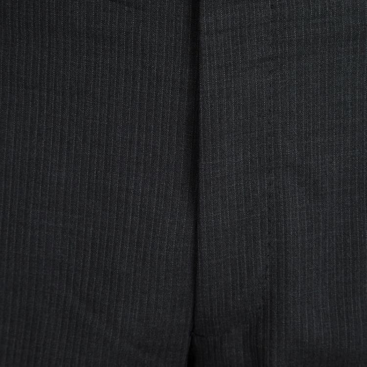 Pre Owned Prada Grey Wool Striped Regular Fit Suit XXL