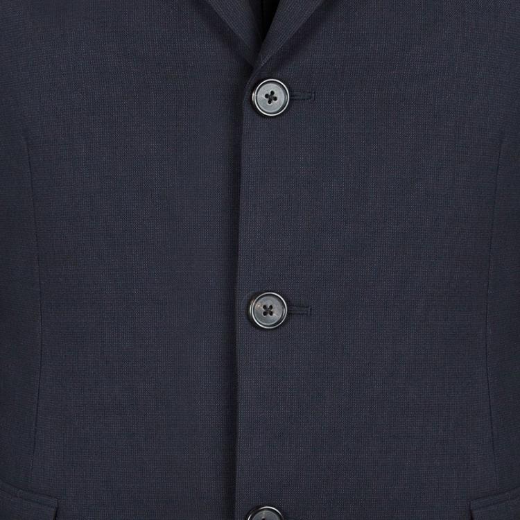 Pre Owned Prada Navy Blue Wool Regular Fit Suit M