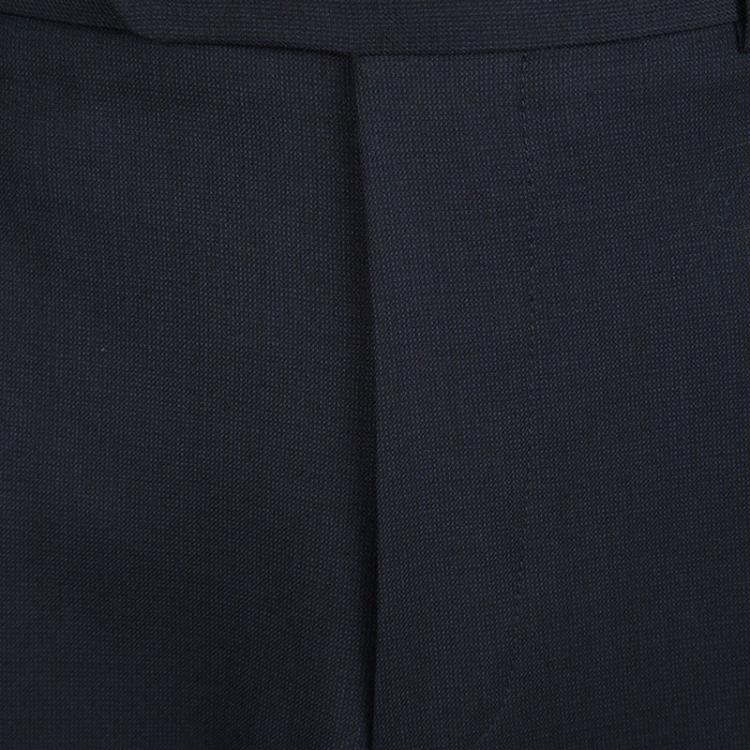 Pre Owned Prada Navy Blue Wool Regular Fit Suit M
