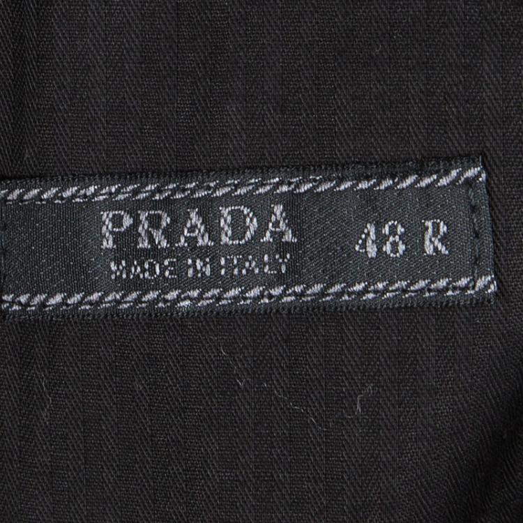 Pre Owned Prada Navy Blue Wool Regular Fit Suit M