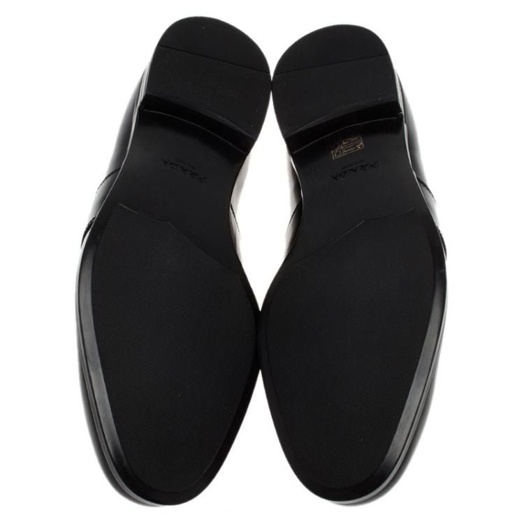 Pre Owned Prada Black Patent Penny Loafers Size 41