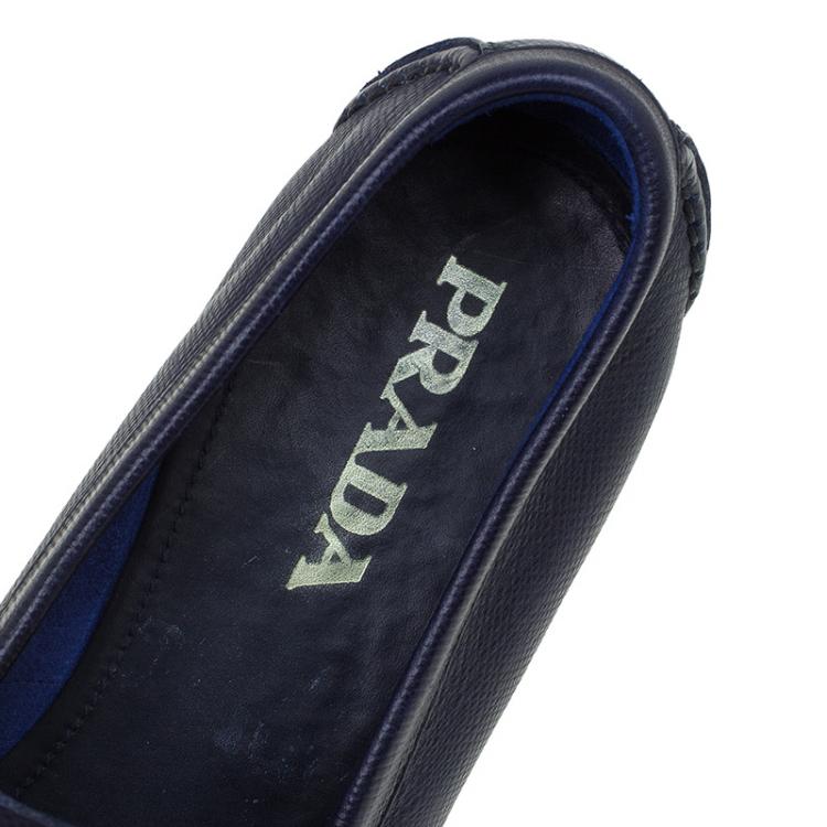 Prada Blue Saffiano Leather Loafers Size 42 Prada | TLC