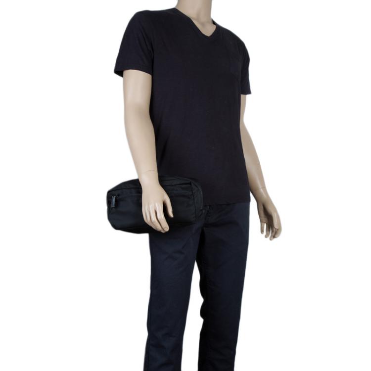 Pre Owned Prada Black Nylon Toiletery Case Pouch