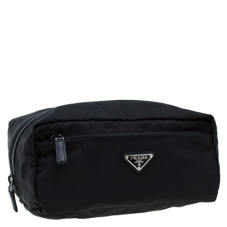Pre Owned Prada Black Nylon Toiletery Case Pouch