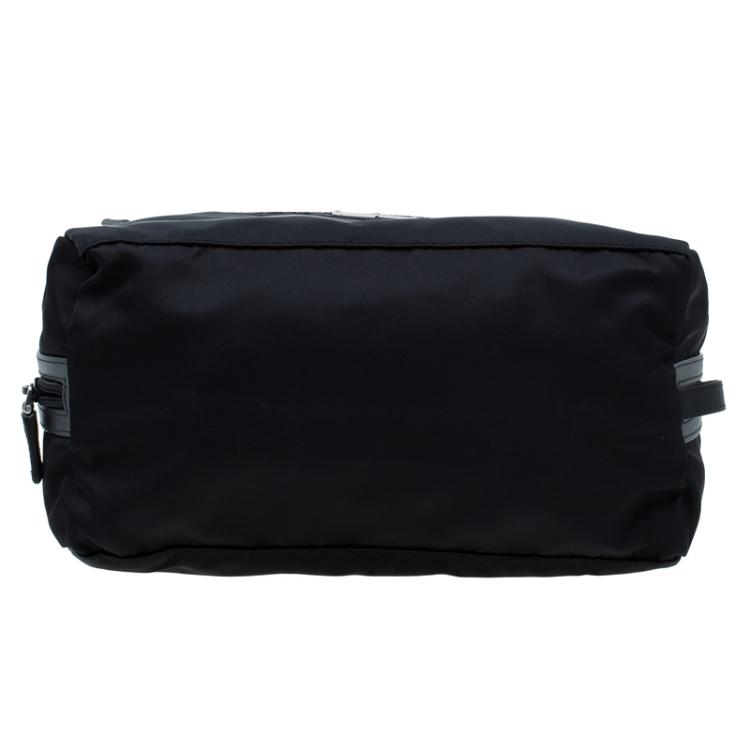 Pre Owned Prada Black Nylon Toiletery Case Pouch