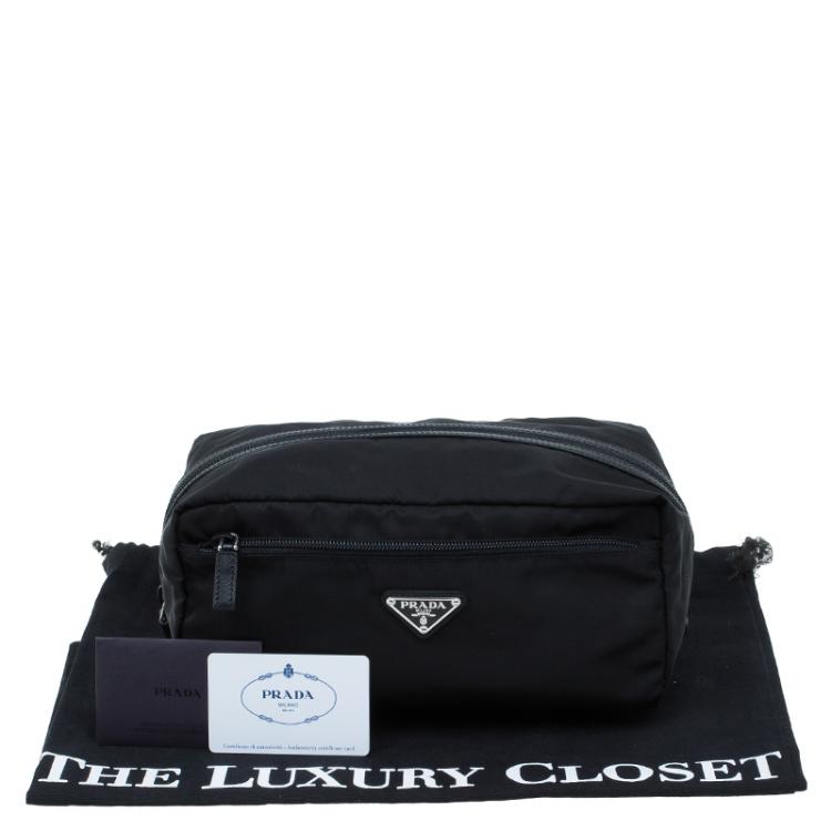 Pre Owned Prada Black Nylon Toiletery Case Pouch