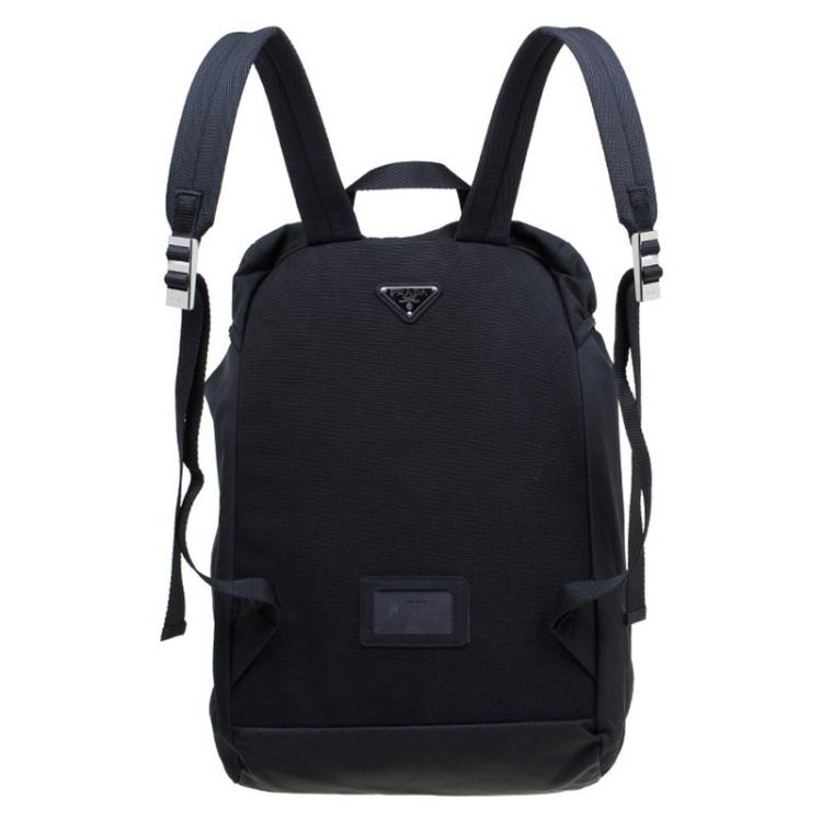 Pre Owned Prada Black Nylon Double Buckle Backpack