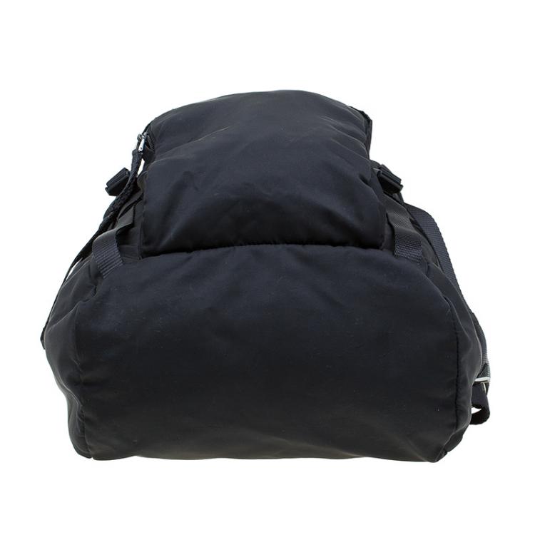 Pre Owned Prada Black Nylon Double Buckle Backpack