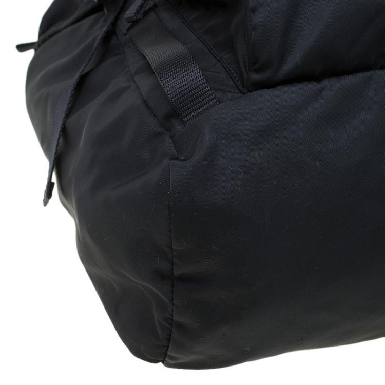 Pre Owned Prada Black Nylon Double Buckle Backpack