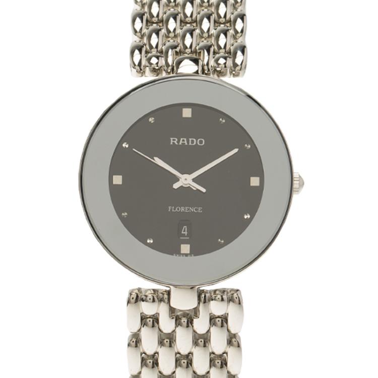 Pre Owned Rado Black Stainless Steel Florence Men's Wristwatch 33MM