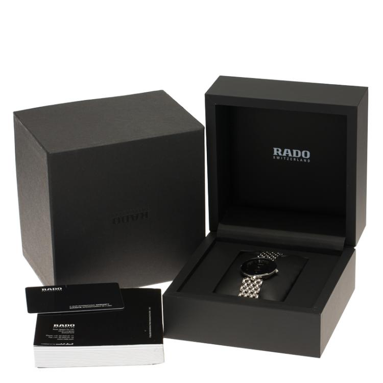 Pre Owned Rado Black Stainless Steel Florence Men's Wristwatch 33MM