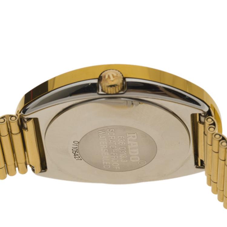 Pre Owned Rado Gold Stainless Steel DiaStar Men's Wristwatch 35MM