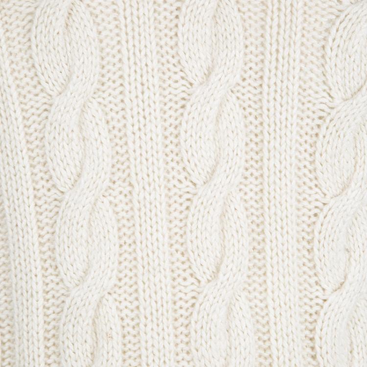 Pre Owned Ralph Lauren Cream Cable Handknit V Neck Sweater S